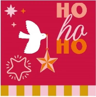 Image de 20 serviettes Festive Joy - Colombe festive de Noël 33x33cm
