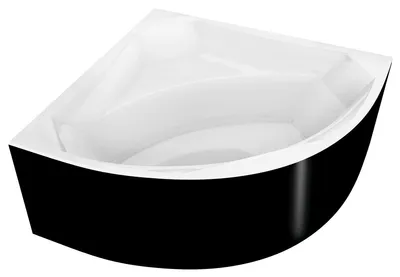 Produktbild von Polysan ROSANA Eckwanne 136x136x63cm, weiß/schwarz