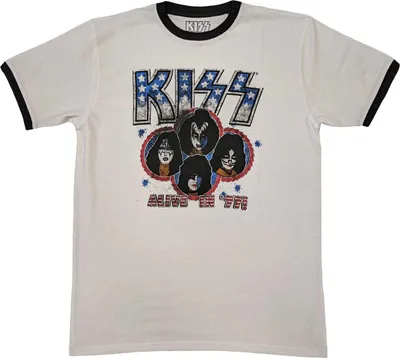Productafbeelding van Kiss - Alive in '77 - Ringer White L - T-shirt