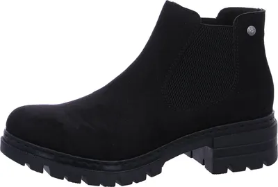 Produktbild von Rieker Damen Stiefelette Chelsea Boot Stretch Blockabsatz 76884, Größe:41 EU, Farbe:Schwarz