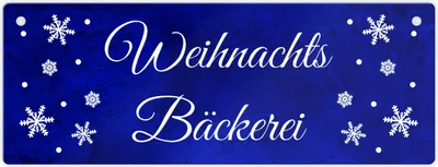 Produktbild von Weihnachten Metallschild in blau zum Thema Weihnachten
