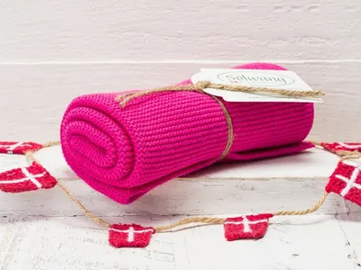 Produktbild von Solwang Küchentuch PINK gestrickt Putztuch Geschirrtuch Handtuch Gästehandtuch