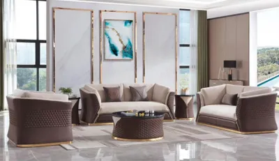 Produktbild von Sofagarnitur 3+2+1 Sitzer Ledersofa Couch Wohnlandschaft Garnitur Design Modern