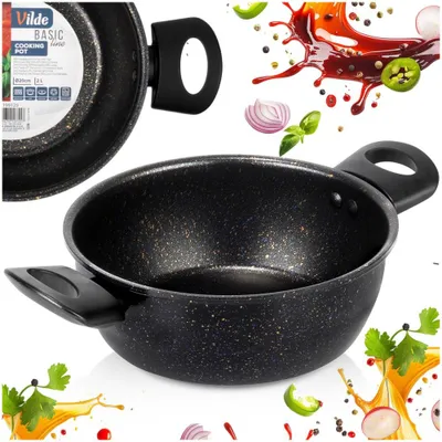 Zdjęcie produktu dla Vilde | Garnek 2 L - Nieprzywierający - ⌀20 cm - Na gaz i prąd - Garnek uniwersalny - Można myć w zmywarce - BASIC LINE