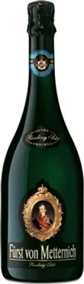 A bottle of Fürst von Metternich Rieslingsekt trocken.