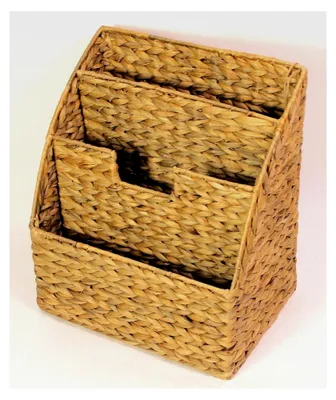 Produktbild von Zeitungskorb aus Wasserhyazinthe, 30 x 21 cm, H 34 cm, Dunkelgrün
