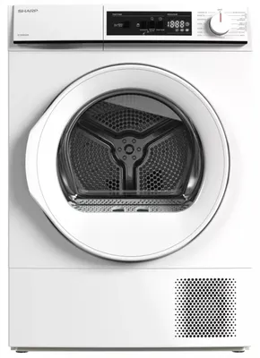 Image de Sharp KD-NHA0S6GWE, Pose libre, Chargement frontal, Pompe à chaleur, Blanc, Bouton rotatif, Droite