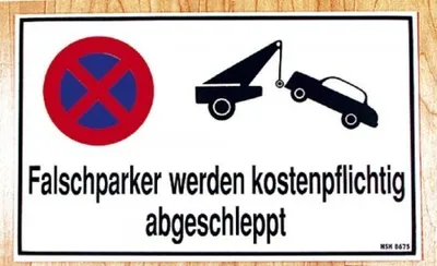 Produktbild von Warnschild - Falschparker werden kostenpflichtig ... - Gr. ca. 25 x 40 cm - 308675