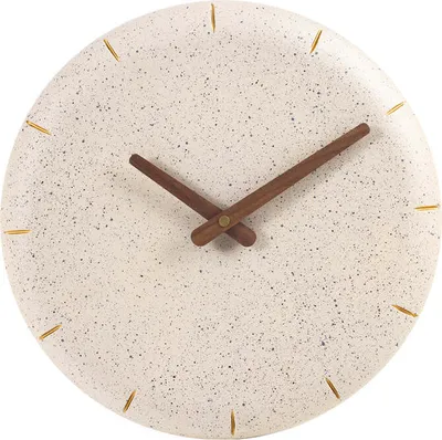 Image de SensaHome Horloge murale Kyoto - Horloge ronde imitation béton japandi - style nordique - Ø30 cm - Beige
