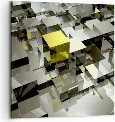 Produktbild von Bild auf Leinwand - Leinwandbild - Architektur Blöcke Design geometrisch - 50x50cm - Wand Bild - Wanddeko - Leinwanddruck - Bilder - Kunstdruck - Leinwand bilder - Wandkunst - AC50x50-2169