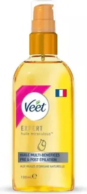 Obrázok produktu pre Veet - starostlivosť po epilácii - prírodný vyživujúci olej - pred a po epilácii - zázračný arganový olej - 100 ml