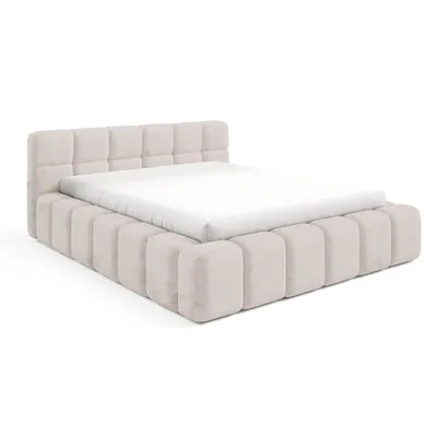 Produktbild von Dekori Polsterbett 140x200 NUBO PREMIUM Wolkenbett mit Bettkasten, Chenille Stoff - Hellbeige (Perfect Harmony 02)