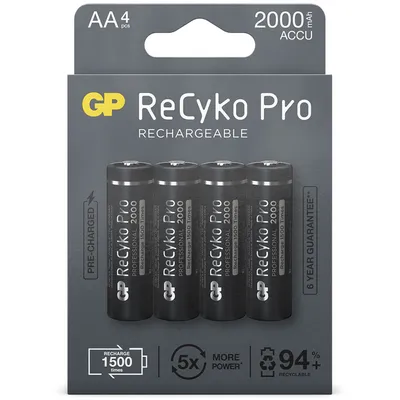 Immagine prodotto di 1x4 GP ReCyko Pro batterie ricaricabili NiMH AA/Mignon 2000mAh Pro
