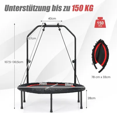 Immagine prodotto di Trampolino fitness con maniglia regolabile e fasce di resistenza