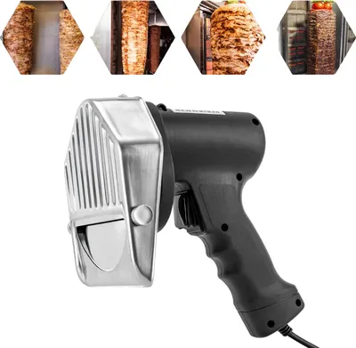 Obrázok produktu pre Elektrický krájač na mäso, nastaviteľná hrúbka 0-10 mm, ergonomická rukoväť, ľahko sa čistí