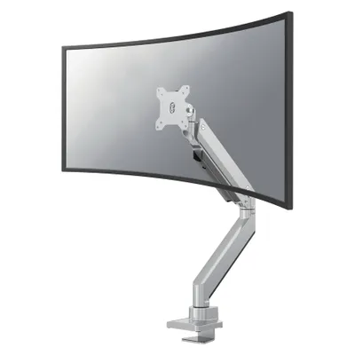 Produktbild von Neomounts NM-D775SILVERPLUS Monitorarm 10-49" - Gasfeder - Topfix - 180°-Stopp, Klemme/Durchführung, 18 kg, 25,4 cm (10"), 124,5 cm (49"), 100 x 100 mm, Silber