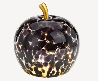 Produktbild von Seyila Home Dekorative Glas Apfel LED Leuchte mit Timer, Crackle-Glas, Tischlampe für Wohnraum, Deko