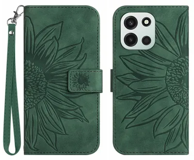Produktbild von OnePlus Nord 6 Hülle - Coverup Sonnenblume Klapphülle mit Schlüsselband - Grün