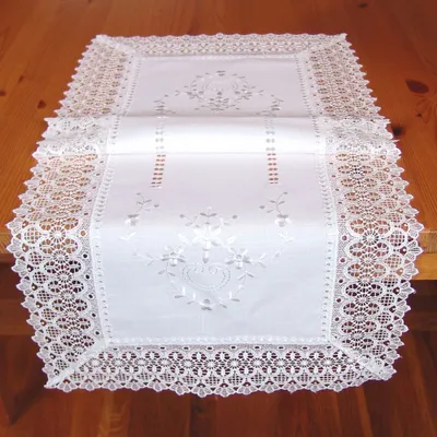 Produktbild von Tischläufer CORA Spitze & Stickerei Landhausstil Polyester 40 x 90 cm