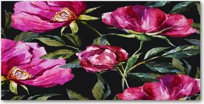 Produktbild von Tulup® Glas-Bild - 100x50 -Wandkunst - Wandbild hinter gehärtetem Sicherheitsglas  - Blumen & Pflanzen - Rosa Pfingstrosen - Rosa