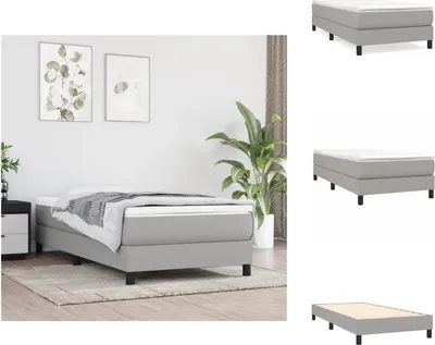 Immagine prodotto di vidaXL Boxspring letto grigio chiaro 100x200 cm in tessuto - Letti e strutture letto