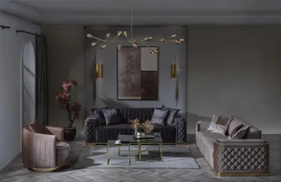 Produktbild von Luxus Couch 3+1 Möbel Sofa Couchen Sofagarnitur Chesterfield 2tlg.
