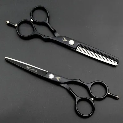 Imagen del producto de Tijeras de peluquería de 6 pulgadas, fabricadas en acero inoxidable, tijeras de adelgazado, para un estilismo profesional