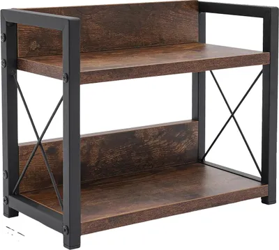 Immagine prodotto di Organizzatore per scaffali della cucina, realizzato in MDF e ferro robusti, design salvaspazio, colore marrone