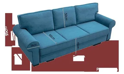 Produktbild von Couch Schlafsofa Sofa Couchen Polster Wohnlandschaft 3 Sitzer Textil Couchen Neu