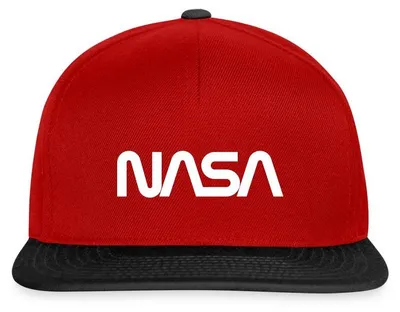 Produktbild von Spreadshirt NASA Logo Snapback Cap, One size, Rot/Schwarz