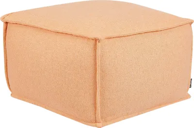 Produktbild von BELIANI Pouf Orange Baumwolle 50 x 50 cm mit EPS-Perlen Quadratisch Dicke Nähte mit Reißverschluss Modern Bodenkissen Sitzpouf Ottomane Indoor