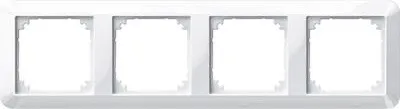 Produktbild von Merten 4fach Rahmen 1-M, System M Polarweiß glänzend 389419 (389419)