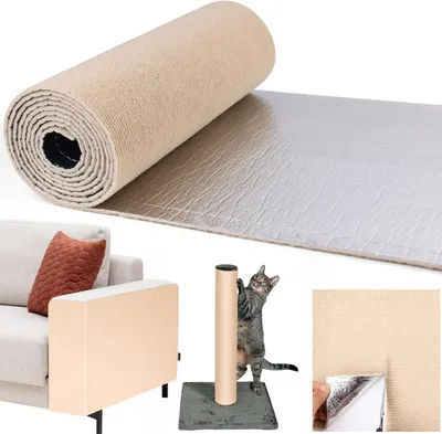 Produktbild von Kratzmatte 200 x 40 cm, selbstklebend, zuschneidbar, Möbelschutz für Katzen
