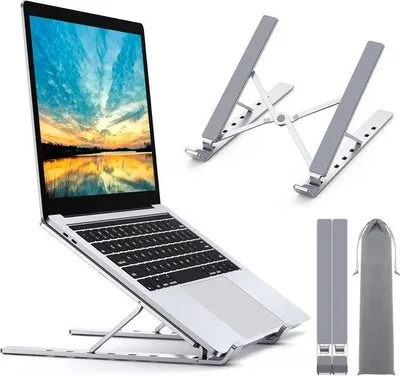 Productafbeelding van Famanu laptopstandaard, aluminium, met warmteafvoer, geschikt voor laptops tot 17,3 inch - zilver