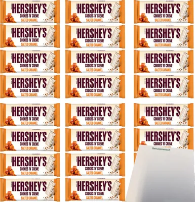 Produktbild von Hersheys Cookies N Creme salted Caramel VPE (24x90g Karton) + usy Block