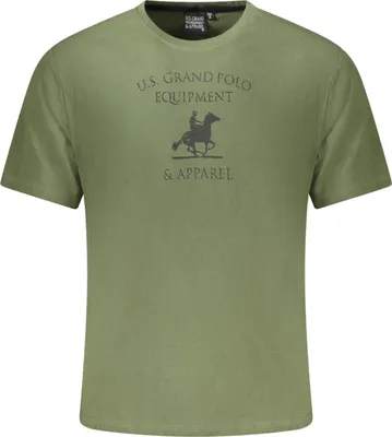 Immagine prodotto di T-shirt verde a maniche corte da uomo con stampa del logo e scollo rotondo