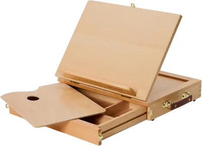 Productafbeelding van Easel -Draagbaar Effen Beuken Tafelblad Hout Easel Tekenen & Schetsen Board met Opslag Lade & Palet voor Beginner Artist, Kunst Studenten & Kinderen