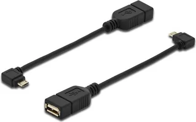 Obrázek produktu pro Digitus AK-300313-002-S, 0,15 m, Micro-USB B, USB A, USB 2.0, Černá