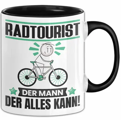Produktbild von Radtourist Tasse Geschenk für Radtourist Der Mann Der Alles Kann Geschenkidee zum Geburtstag (Schwarz)