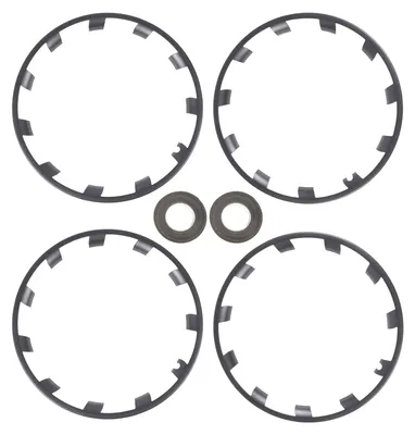 Image de Lot de 4 jeux de protections de jantes 21 pouces en plastique ABS PC, anti-rayures, anneaux décoratifs de rechange pour Überturbine, gris foncé