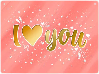 Produktbild von I love you Metallschild XL mit Herz Motiv Schild Blechschild Aluminiumschild