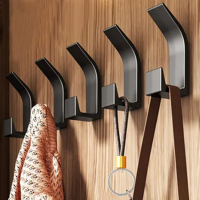 Produktbild von Garderobenhaken - 5 Stück Moderne Kleiderhaken Doppelte Garderobenhaken Metall Handtuchhaken Wandhaken mit Schrauben - Für Badezimmer Büro Schlafzimmer