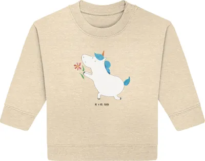 Produktbild von Mr. & Mrs. Panda Organic Baby Pullover Einhorn Blume 24. - 36. Monat - Natural Raw - Geschenk, Einhörner, Heiraten, Freundin, Ehe, Unicorn, Bullover, Freund