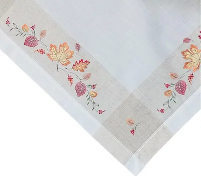 Produktbild von Tischdecke MELINA Blätter Herbst bunt Polyester Leinen 110x110 cm