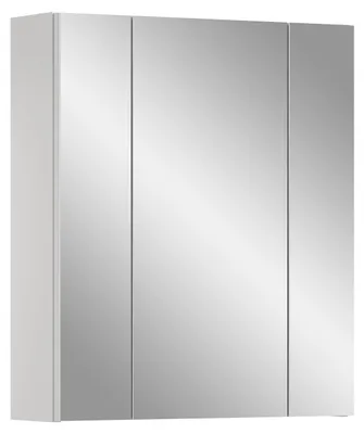 Spiegelschrank 60x70x18 cm, weiß, 6 Ablagen, Holzwerkstoff