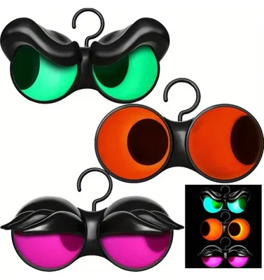 Produktbild von 3er-Pack blinkende Augenlichter - Halloween-Dekoration - Mit Timer - Nylon - Für drinnen und draußen - Garten-, Rasen- und Partydeko