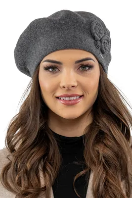 Produktbild von Vivisence damen baskenmütze eleganter wintermütze warm und gemütlich kopfbedeckung an winter und herbst warm dick strickmütze, klassisch mütze für frauen, hergestellt in der eu, dunkelgrau, einheitsgr