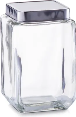 Immagine prodotto di Contenitore di conservazione Zeller, vetro/acciaio inossidabile, 11x11x18 cm, 1,5 l, trasparente