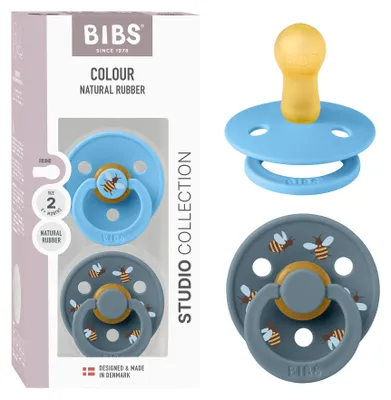 Image de Bibs STUDIO, Sucette classique pour bébé, Forme ronde, En latex, Pour garçon/fille
