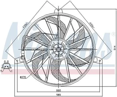 Obrázok produktu pre NISSENS 85512 Ventilátor chladiča klimatizácie